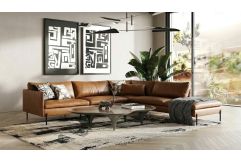 Sherry - Modern Cognac Leather Right Facing Sectional Sofa
