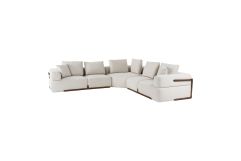 Simone - Modern Off-White Fabric Sectional Sofa