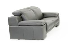 Evergreen Modern Stone Grey Italian Leather Sofa