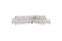 Soho - Italian Right Facing Light Grey Nirvana Leather Sectional Sofa