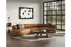Stuart - Contemporary Brown Leather Left Facing Chaise Sectional Sofa