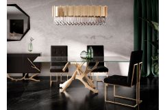 Legend Modern Glass & Gold Dining Table
