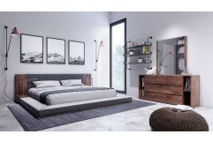 Jagger Modern Dark Grey & Walnut Bedroom Set