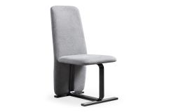 Tasha - Modern Grey Linen + Brushed Gunmetal Dining Chair (Set of 2)