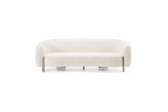 Thrive - Modern Beige Fabric + Antique Brass Sofa