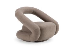 Tony - Modern Brown Fabric Swivel Accent Chair