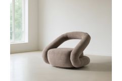 Tony - Modern Brown Fabric Swivel Accent Chair