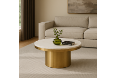 Rocky - Glam White & Gold Coffee Table