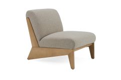 Vance - Modern Sand Fabric + Wood Accent Chair