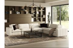 Vicki - Modern Off-White Fabric Modular Corner Seat