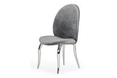 Vince - Glam Grey Velvet Dining Chair Set of 2