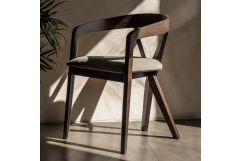 Weiss - Mid-Century Modern Light Grey Fabric + Wenge Dining Chair