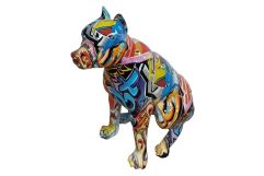 Graffiti Dog Modern Multi-Color Sculpture
