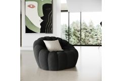 Yolonda - Modern Curved Black Fabric Chair