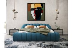 Yolonda - Modern Dark Teal Fabric Bed