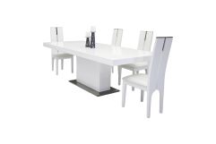 Zenith Modern White Extendable Dining Table