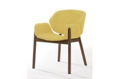 Modrest Jozy - Modern Yellow & Walnut Dining Chair (Set of 2)