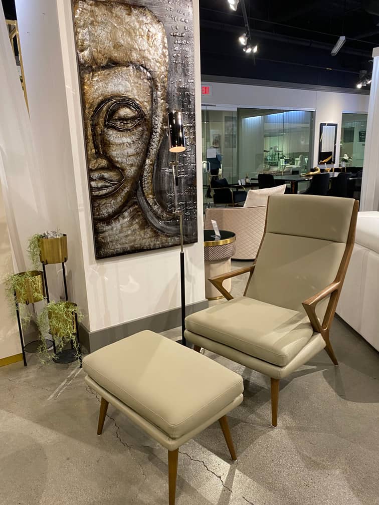 Chair Modrest & Beige Modern Lounge Fulton - Ottoman