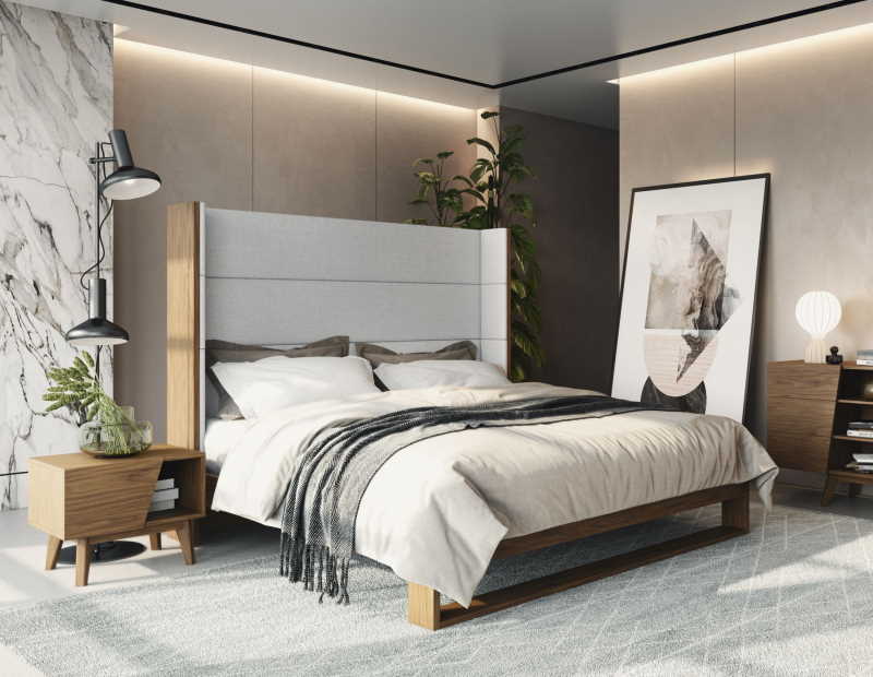 modern eastern king bed