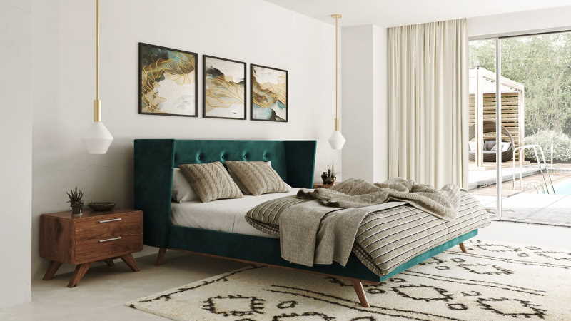modern fabric beds