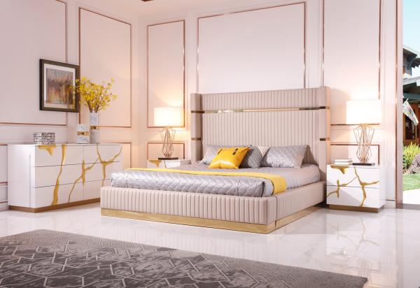 Aspen Modern White & Gold Dresser Aspen Modern White & Gold Dresser
