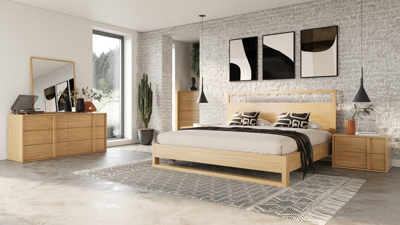 Berlin - Modern Natural Oak Bedroom Set, image size:1400x788